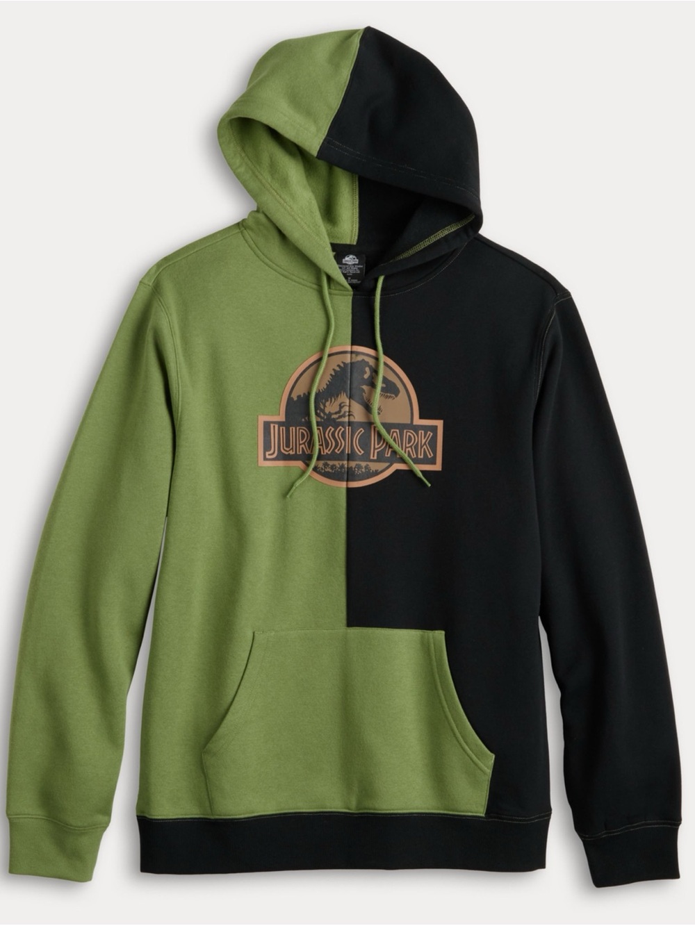 Universal Studios Men’s Jurassic Park Color Block Hoodie | Green/Black | M